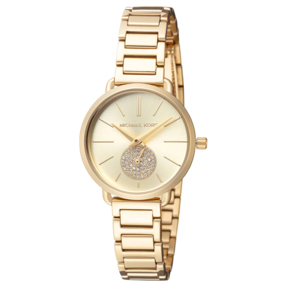  Shop Authentic Michael Kors Portia Quartz Gold Dial Gold Steel Strap Watch For Women - MK3838 - Luxxuri