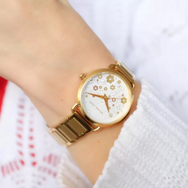  Shop Authentic Michael Kors Portia Quartz White Dial Gold Steel Strap Watch for Women - MK3840 - Luxxuri