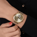  Shop Authentic Michael Kors Portia Gold Dial Gold Mesh Bracelet Watch for Women - MK3844 - Luxxuri