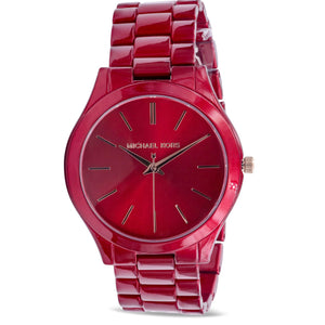  Shop Authentic Michael Kors Slim Runway Red Dial Red Steel Strap Watch For Women - MK3895 - Luxxuri