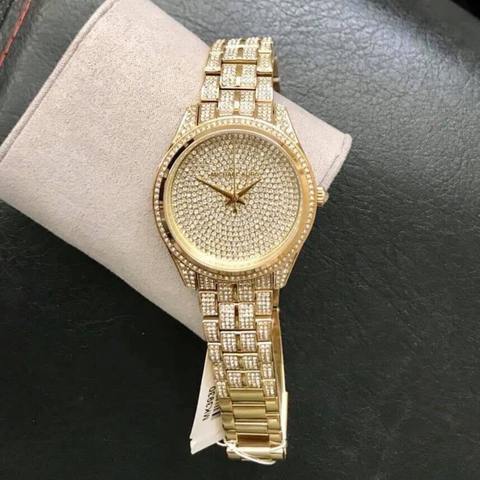  Shop Authentic Michael Kors Lauryn Crystals Gold Dial Gold Steel Strap Watch For Women - MK3930 - Luxxuri