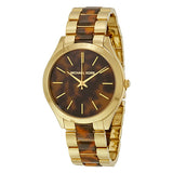  Shop Authentic Michael Kors Slim Runway Tortoise Shell Dial Two Tone Steel Strap Watch for Women - MK4284 - Luxxuri
