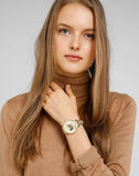  Shop Authentic Michael Kors Sofie Quartz Gold Dial Gold Steel Strap Watch For Women - MK4334 - Luxxuri