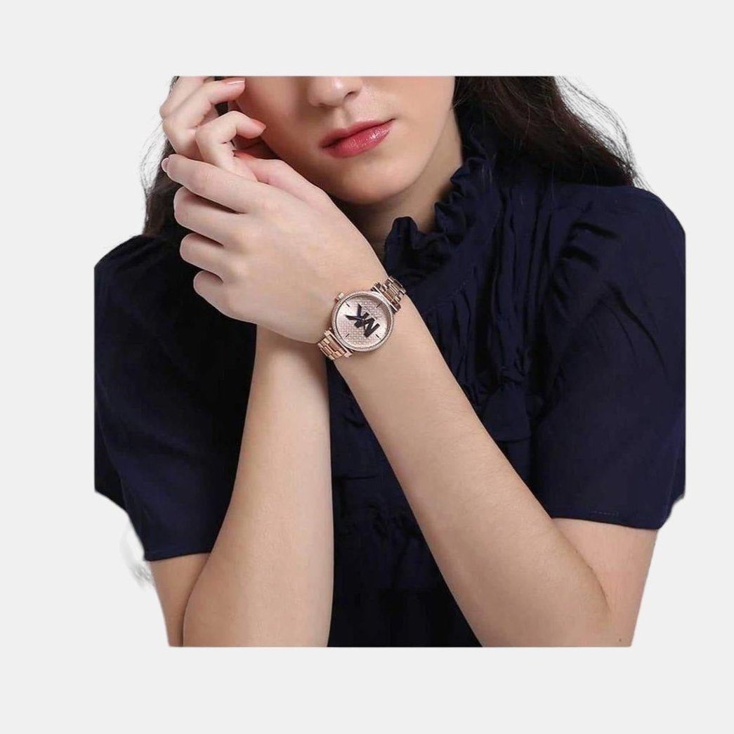  Shop Authentic Michael Kors Sofie Quartz Rose Gold Dial Rose Gold Steel Strap Watch For Women - MK4335 - Luxxuri