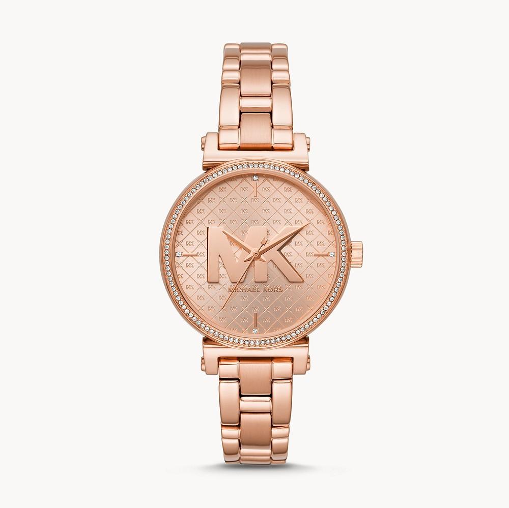  Shop Authentic Michael Kors Sofie Quartz Rose Gold Dial Rose Gold Steel Strap Watch For Women - MK4335 - Luxxuri