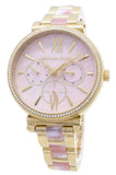  Shop Authentic Michael Kors Sofie Crystals Mother of Pearl Pink Dial Two Tone Steel Strap Watch For Women - MK4344 - Luxxuri
