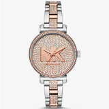  Shop Authentic Michael Kors Sofie Crystals Glitz Rose Gold Dial Two Tone Steel Strap Watch For Women - MK4446 - Luxxuri