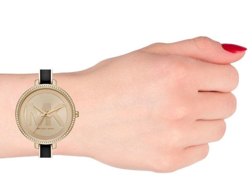  Shop Authentic Michael Kors Jaryn Quartz Gold Dial Black Steel Strap Watch For Women - MK4544 - Luxxuri