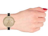  Shop Authentic Michael Kors Jaryn Quartz Gold Dial Black Steel Strap Watch For Women - MK4544 - Luxxuri
