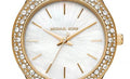  Shop Authentic Michael Kors Liliane Mother of Pearl White Dial Gold Steel Strap Watch For Women - MK4555 - Luxxuri