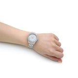  Shop Authentic Michael Kors Liliane Three Hand Mother of Pearl White Dial Silver Steel Strap Watch For Women - MK4556 - Luxxuri