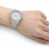  Shop Authentic Michael Kors Liliane Three Hand Mother of Pearl White Dial Silver Steel Strap Watch For Women - MK4556 - Luxxuri