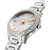  Shop Authentic Michael Kors Liliane Three Hand Mother of Pearl White Dial Silver Steel Strap Watch For Women - MK4556 - Luxxuri