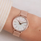  Shop Authentic Michael Kors Pyper Quartz Mother of Pearl White Dial Rose Gold Mesh Strap Watch For Women - MK4588 - Luxxuri