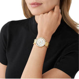  Shop Authentic Michael Kors Parker Mother of Pearl White Dial Gold Steel Strap Watch For Women - MK4693 - Luxxuri