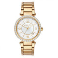  Shop Authentic Michael Kors Parker Mother of Pearl White Dial Gold Steel Strap Watch For Women - MK4693 - Luxxuri