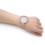  Shop Authentic Michael Kors Parker Three-Hand Mother of Pearl White Dial Rose Gold Steel Strap Watch For Women - MK4695 - Luxxuri