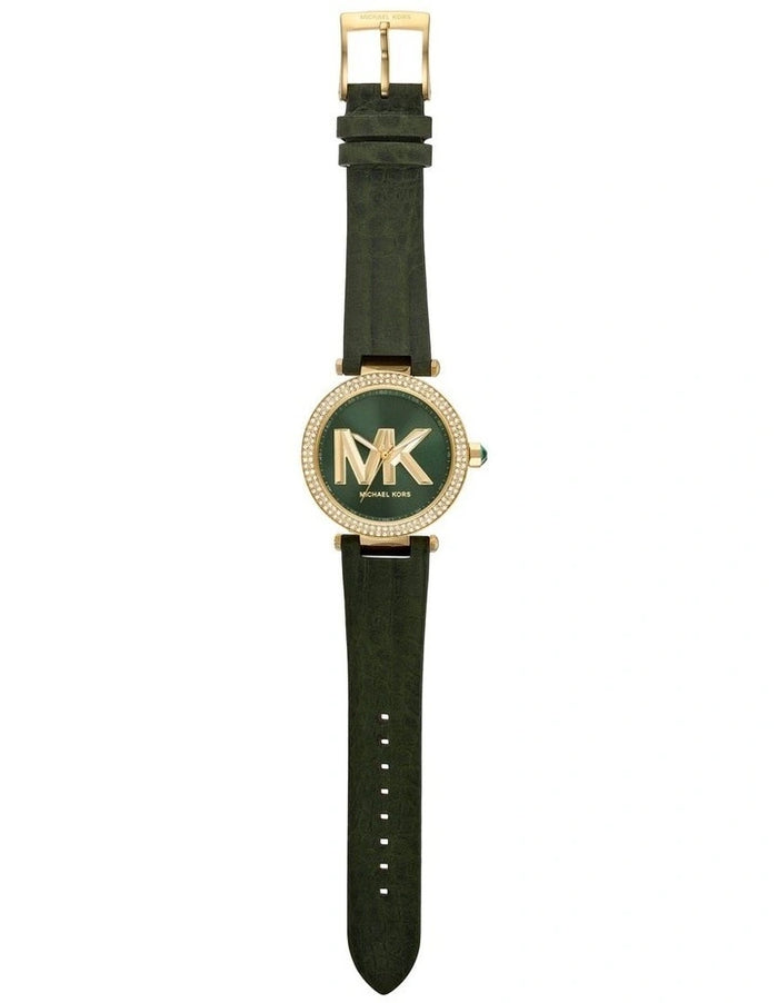  Shop Authentic Michael Kors Parker Green Dial Green Leather Strap Watch For Women - MK4724 - Luxxuri