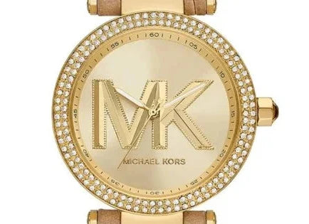  Shop Authentic Michael Kors Parker Three-Hand Gold Dial Brown Leather Strap Watch For Women - MK4725 - Luxxuri