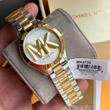 Shop Authentic Michael Kors Slim Runway Three Hand Silver Dial Two Tone Steel Strap Watch For Women - MK4735 - Luxxuri