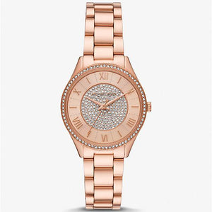  Shop Authentic Michael Kors Lauryn Three-Hand Crystals Rose Gold Dial Rose Gold Steel Strap Watch for Women - MK4736 - Luxxuri
