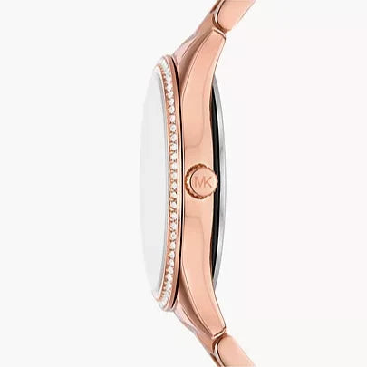  Shop Authentic Michael Kors Lauryn Three-Hand Crystals Rose Gold Dial Rose Gold Steel Strap Watch for Women - MK4736 - Luxxuri