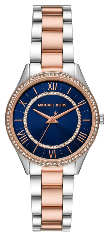  Shop Authentic Michael Kors Lauryn Three-Hand Blue Dial Two Tone Steel Strap Watch for Women - MK4738 - Luxxuri