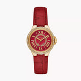  Shop Authentic Michael Kors Camille Three-Hand Red Dial Red Leather Strap Watch for Women - MK4750 - Luxxuri