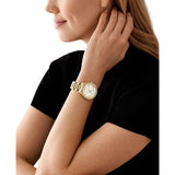  Shop Authentic Michael Kors Sage Three-Hand Mother of Pearl White Dial Rose Gold Steel Strap Watch for Women - MK4806 - Luxxuri
