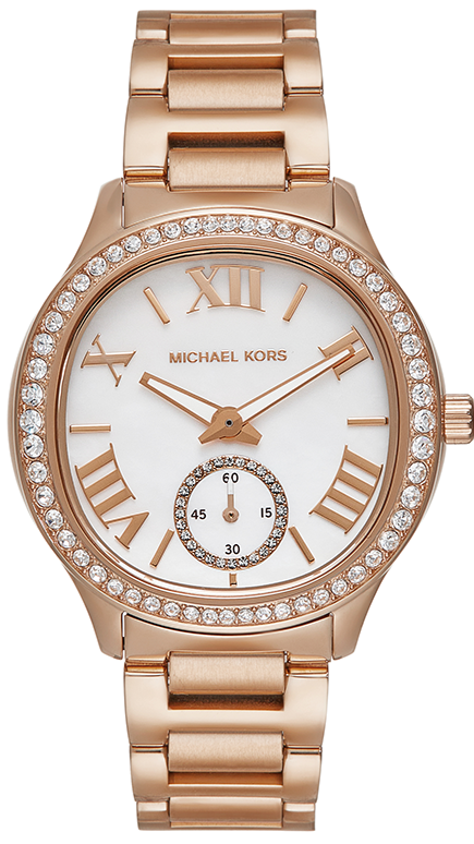  Shop Authentic Michael Kors Sage Three-Hand Mother of Pearl White Dial Rose Gold Steel Strap Watch for Women - MK4806 - Luxxuri