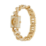  Shop Authentic Michael Kors Chain Lock Analog Crystals Silver Dial Gold Steel Strap Watch for Women - MK4809 - Luxxuri