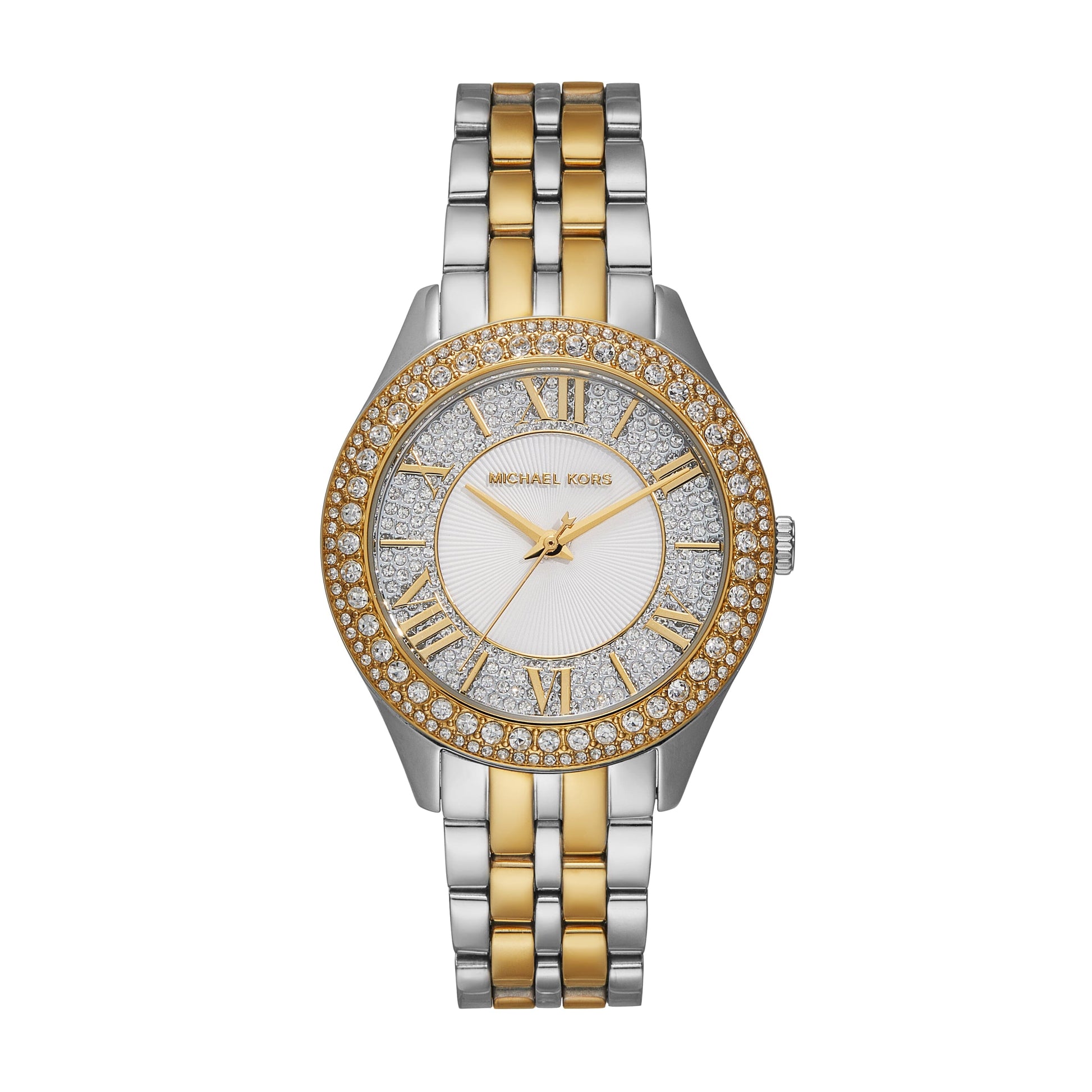  Shop Authentic Michael Kors Harlowe Three-Hand Crystals White Dial Two Tone Steel Strap Watch for Women - MK4811 - Luxxuri