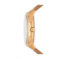 Michael Kors Sage Three-Hand Mother of Pearl White Dial Brown Leather Strap Watch for Women - MK4819