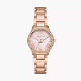  Shop Authentic Michael Kors Sage Three-Hand Crystals Mother of Pearl Dial Rose Gold Steel Strap Watch for Women - MK4823 - Luxxuri