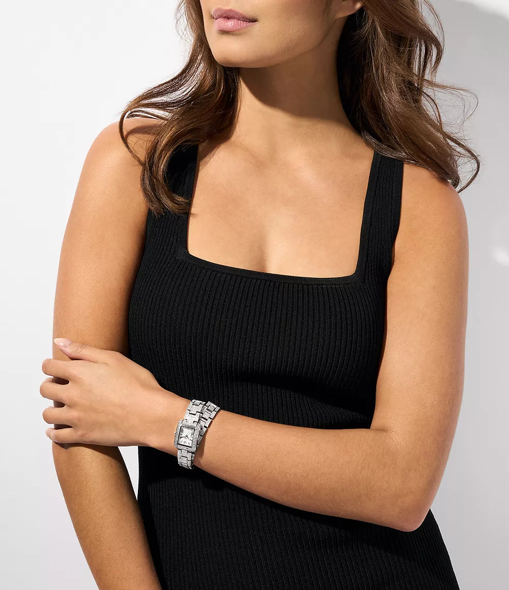  Shop Authentic Michael Kors Emery Pave Double Wrap Crystals White Dial Silver Steel Strap Watch for Women - MK4836 - Luxxuri