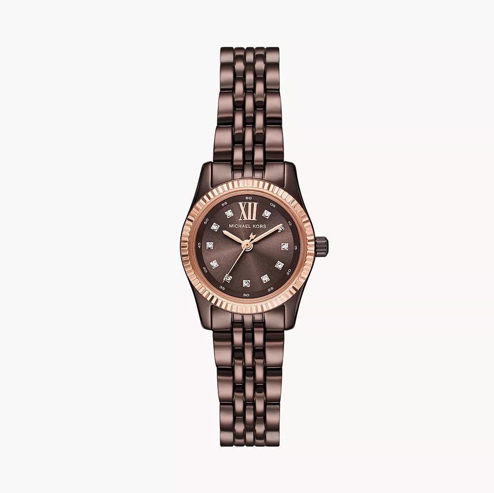  Shop Authentic Michael Kors Lexington Three-Hand Brown Dial Brown Steel Strap Watch for Women - MK4844 - Luxxuri