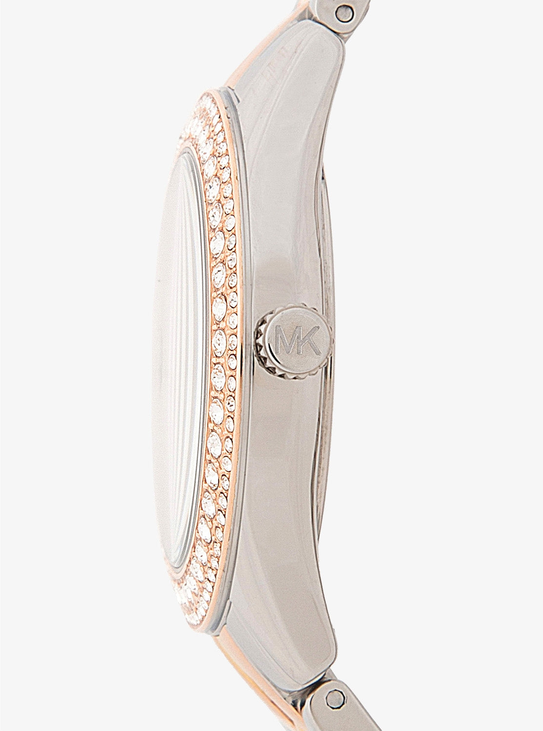  Shop Authentic Michael Kors Harlowe Three-Hand Mother of Pearl White Dial Tri Tone Steel Strap Watch for Women - MK4846 - Luxxuri