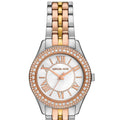  Shop Authentic Michael Kors Harlowe Three-Hand Mother of Pearl White Dial Tri Tone Steel Strap Watch for Women - MK4846 - Luxxuri