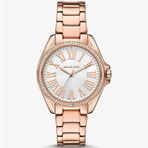  Shop Authentic Michael Kors Kacie Three-Hand White Dial Rose Gold Steel Strap Watch for Women - MK4853 - Luxxuri