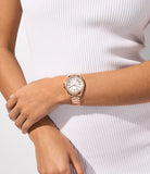  Shop Authentic Michael Kors Kacie Three-Hand White Dial Rose Gold Steel Strap Watch for Women - MK4853 - Luxxuri
