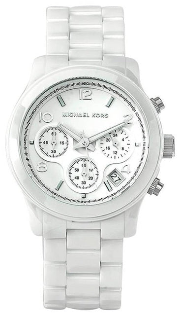  Shop Authentic Michael Kors Runway White Ceramic Dial White Steel Strap Watch for Women - MK5161 - Luxxuri