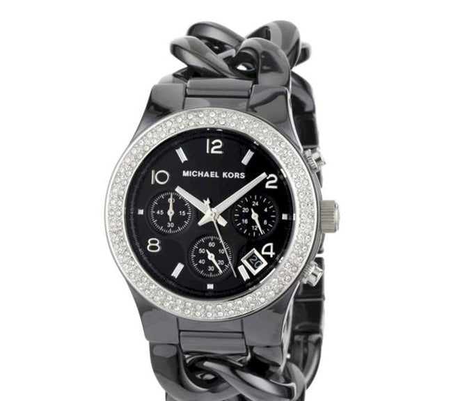  Shop Authentic Michael Kors Ceramic Black Dial Black Steel Strap Watch for Women - MK5388 - Luxxuri