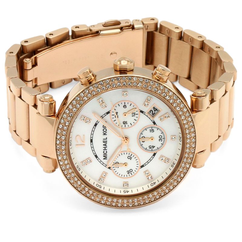  Shop Authentic Michael Kors Parker White Dial with Diamonds Rose Gold Steel Strap Watch for Women - MK5491 - Luxxuri