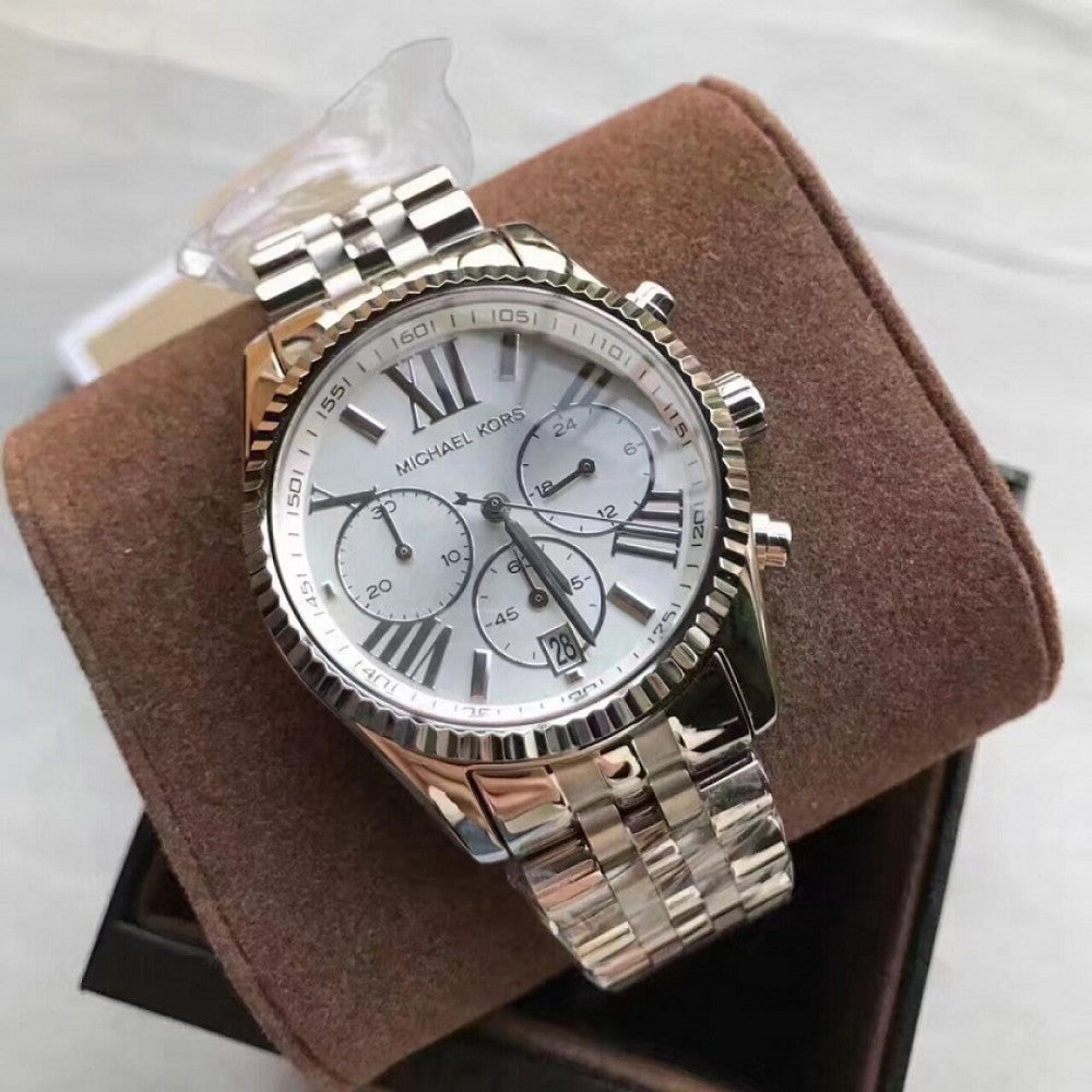  Shop Authentic Michael Kors Lexington Silver Dial Silver Steel Strap Watch for Women - MK5555 - Luxxuri