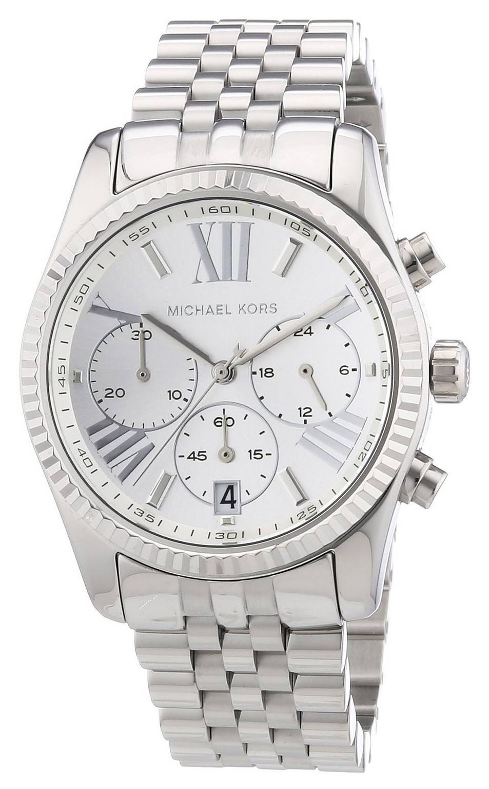  Shop Authentic Michael Kors Lexington Silver Dial Silver Steel Strap Watch for Women - MK5555 - Luxxuri