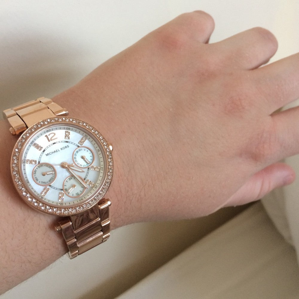  Shop Authentic Michael Kors Parker White Dial Rose Gold Steel Strap Watch for Women - MK5616 - Luxxuri