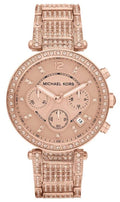  Shop Authentic Michael Kors Uptown Glam Parker Chronograph Rose Gold Dial Steel Strap Watch for Women - MK5663 - Luxxuri