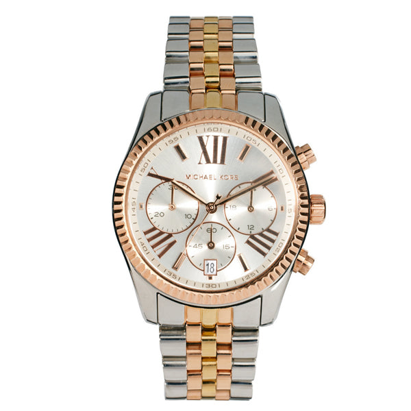  Shop Authentic Michael Kors Lexington Silver Dial Two Tone Steel Strap Watch for Women - MK5735 - Luxxuri