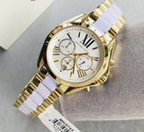  Shop Authentic Michael Kors Bradshaw Chronograph White Dial Two Tone Steel Strap Watch For Women - MK5743 - Luxxuri