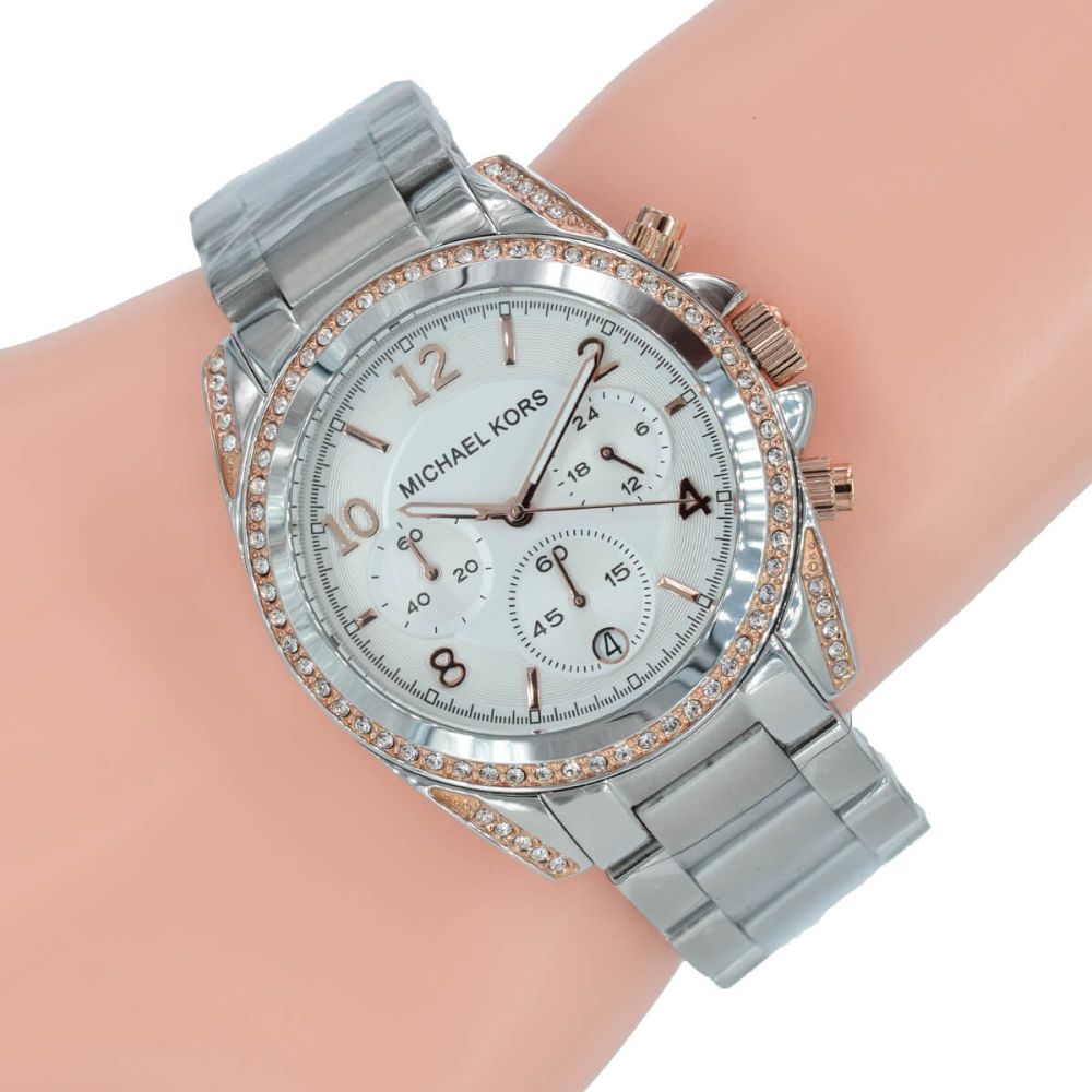  Shop Authentic Michael Kors Blair Chronograph Silver Dial Silver Steel Strap Watch for Women - MK5459 - Luxxuri